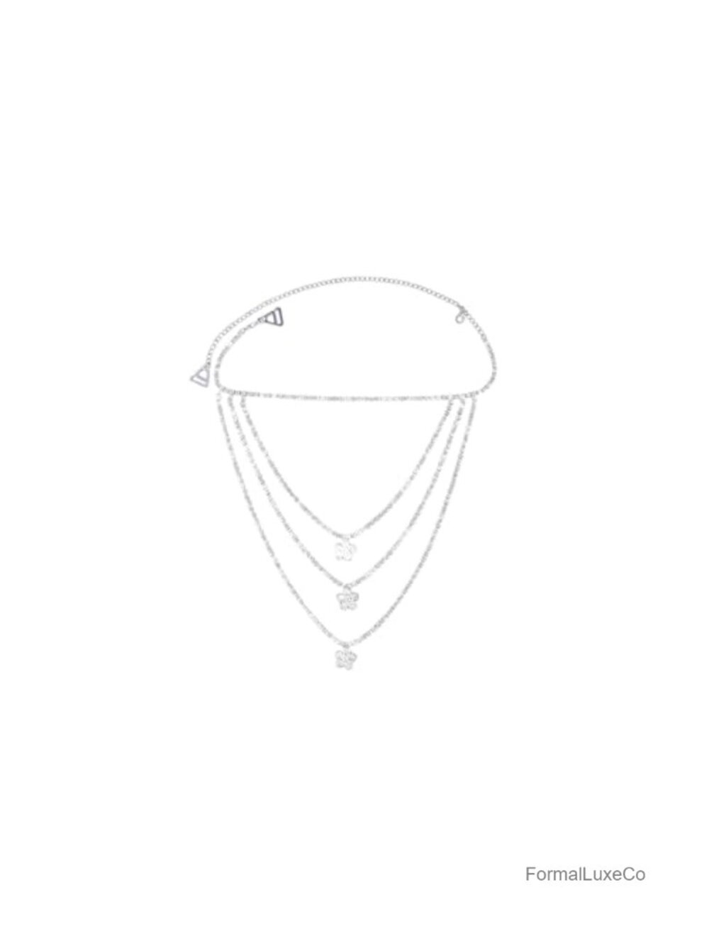 Rhinestone Shoulder Chain Multilayer Flower Body Jewelry Bridal Wedding Bra